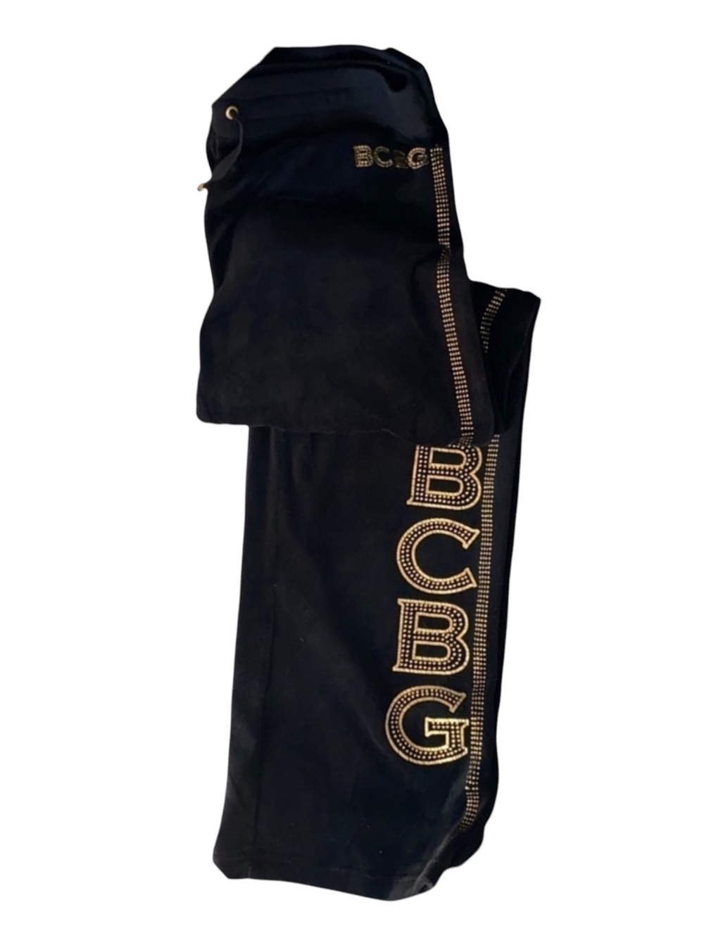 Vintage 90’s BCBG Maxazria VELVET Black Rhinestone Straight Leg Pants XL…